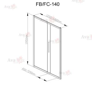 Душевая дверь в нишу AvaCan FС120-140 хром